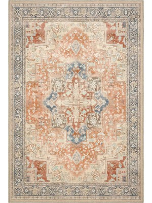 Cool Halı Beylerbeyi By 802 Bej Vintage Halı Oda Salon Halısı Yıkanabilir Eskitme Halı Şönil Halı