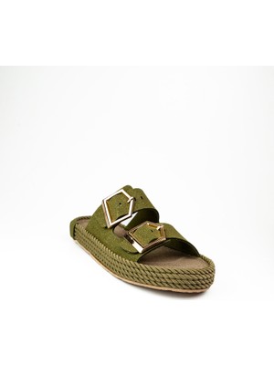 Babalı Miss Park Moda 46 Tokalı  Terlik Yeşil