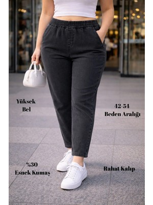 Cedy Denim Cedy Denım - Büyük Beden Likralı, Beli Lastikli Jean Pantolon  C636