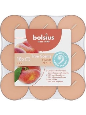 Esplendor Store Kokulu Tealight Mum, Şeftali Kokulu, Kırmızı Renkli, 18'li Paket, 4 Saatlik Uzun Yanma Süresi - Ev Mumu - Iç Dekorasyon - Doğal Özler - Doğal Vegan Içerir - Yağı Içermez