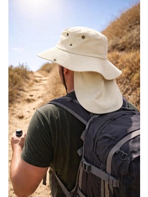 Külah Outdoor Uv Güneş Koruyucu Şapka Bej Lejyoner Safari Şapkası