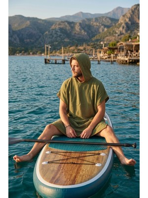 Miespiga Kapüşonlu Erkek Müslin Sörf Panço