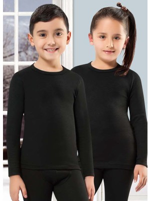Kota Çocuk Termal Body Siyah %65 Viskon %30 Polyester %5 Likra Rahat Kalıp