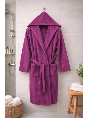 Mysoft Home  Bornoz Kadife Kapüşonlu  %100 Pamuk