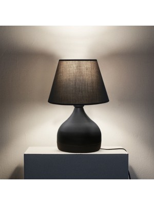 Homing Milano Metal Gövdeli Abajur Antrasit Renkli Salon Kullanımı İçin Şık Tasarım