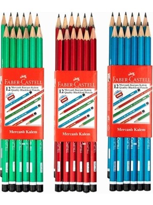 Faber-Castell 12'li Mercanlı Kurşun Kalem Renkli Tasarım ile Yaratıcılığı Destekleyen Araç Gereçler