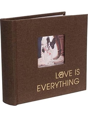 Esplendor Store Uluslararası Tasarımlar 1 Up 4x6 Is Everything Kahverengi Evcil Hayvan Kumaş Fotoğraf Albümü Not Yazma Alanları ile Sert Kapak 7,6 x 7,6 cm Ön Kapak Fotoğraf Cebi
