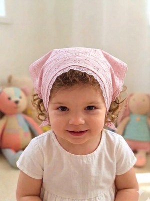 Dantel Detaylı Fisto Kumaş - Çocuk Bandanası – Bağcıklı