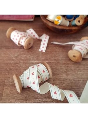 Esplendor Store Pamuk Şerit, Kalp, 1.5 cm 2 Metre Natürel