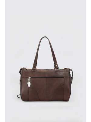 Westbag Hakiki Deri Lüks Siyah Kol Omuz Askılı Çapraz Postacı Çok Gözlü Kahverengi Çanta