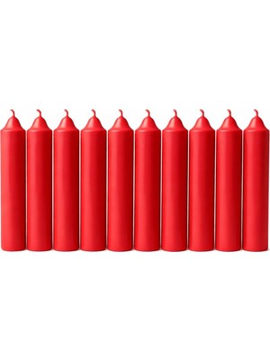 Esplendor Store 10’lu Kırmızı Dilek Mumu Seti – Kaliteli ve Pürüzsüz Dış Yapılı, Içten Yanan Fitilli, Silindir Blok Tasarımlı, Dekoratif ve Ritüel Kullanımına Uygun Mumlar