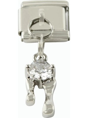 İlk El Grup Ieg™ Zirkon Taşlı Sallatılı Çelik Charm