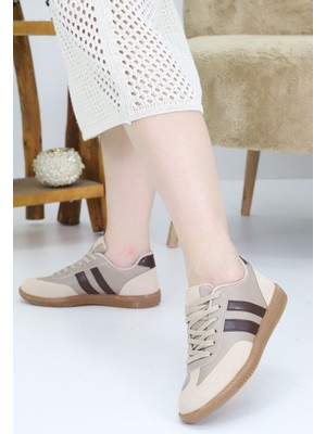 Emax Günlük Spor Ayakkabı Bej Kahverengi – Rahat Taban Sneaker