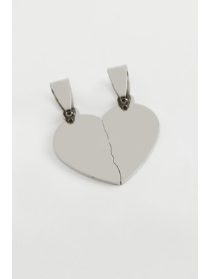 İlk El Grup Ieg™ Kalp Isim Yazılabilir Çift Çelik Kolye Ucu 2,5 cm