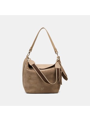 Desa Kadın Bej Püskül Aksesuarlı Omuz Çantası