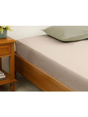 English Home Düz Pamuklu Lastikli Çarşaf 100 x 200 cm Kahve Köpüğü Renkli Pamuk Kumaş Özellikleri