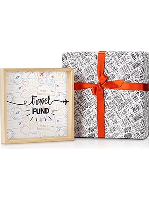 Esplendor Store Seyahat Fonu Tasarımlı Ahşap Kumbara Kutusu