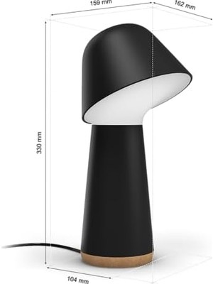 Esplendor Store Hue Twilight Beyaz ve Renkli Ambiyans Masa Lambası, Siyah