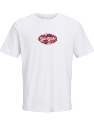 Jack & Jones Erkek Gögüs Baskili Bisiklet Yaka Tisört - Montauk