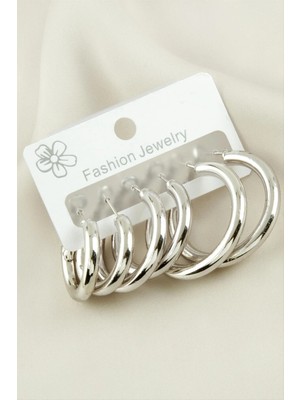 İlk El Grup Ieg™ 6 Adet Kalın Boru Halka Küpe 2-2,5-3 cm