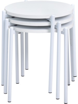 Vilinze Ay Beyaz Metal Ayaklı Çok Amaçlı Zigon Tabure