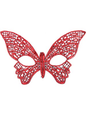 İlk El Grup Kırmızı Dantel Masquerade Maskesi 7 No (4887)