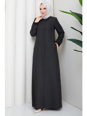 Günay Karaca Mevsimlik Anne Büyük Beden Astarlı Pardesü Gri 2609