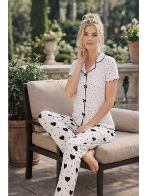 Pemilo Kadın 01643 Kısa Kol Kaşkorse Pijama Takımı