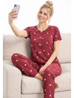 Pemilo Kadın 01568 Kısa Kol Kaşkorse Pijama Takımı