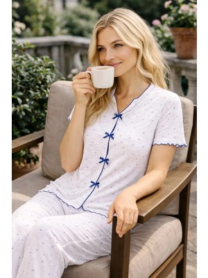 Pemilo Kadın 01668 Kısa Kol Kaşkorse Pijama Takımı