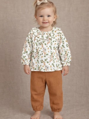 Koala Desenli Müslin Kumaş Kız Bebek 2’li Takım