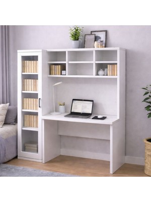 Setay Çalışma Masası, Merisa Çalışma Masası, Cam Kapaklı Kitaplık