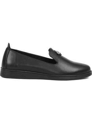 Celal Gültekin Kadın Siyah Deri Ayakkabı