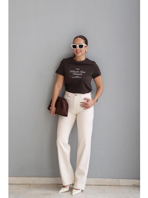 Purple By Banu Ekru Straight Fit Jean