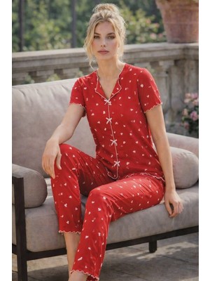 Pemilo Kadın 01599 Kısa Kol Kaşkorse Pijama Takımı
