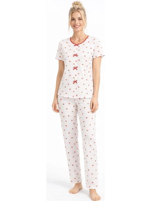 Pemilo Kadın 01567 Kısa Kol Kaşkorse Pijama Takımı