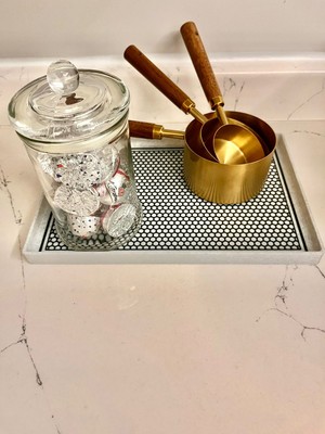 Esbo Design 3D Baskı Mermer Desenli Dekoratif Tepsi – Modern ve Şık Tasarım