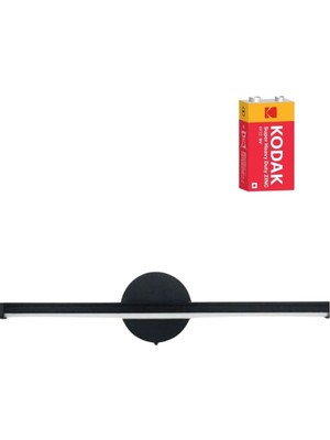 Ömür Avize Simyan Siyah Kasa Ledli Pilli Aplik