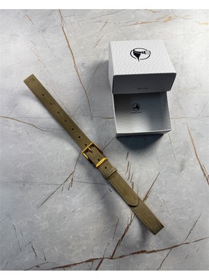 İstanbul Belt Süet Kadın Deri Kemer – 3 cm – Altın Ton Tokalı, Dayanıklı, Şık & Gerçek Deriden Kemer