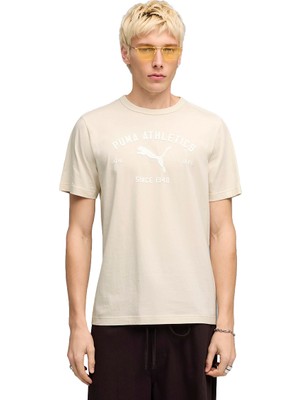 Puma Class Graphic Erkek Bej Günlük Stil T-Shirt 69222687