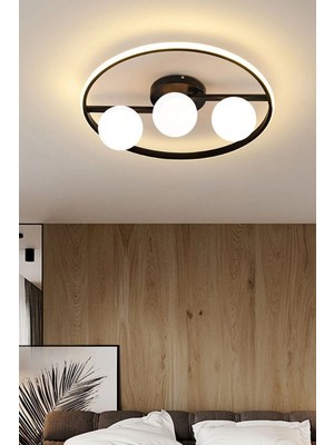 Ömür Avize Rivera Modern Beyaz Globe (Kapalı Camlı) Ledli Avize