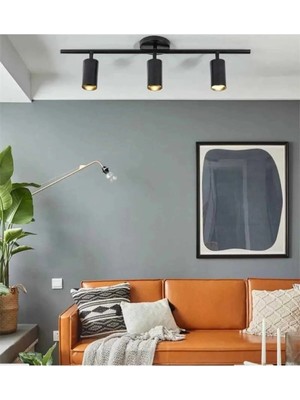 Ömür Avize Spotlu 3lu Sıyah Kasa Gunısığı Ledlı Avize Yaman