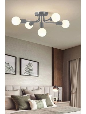 Ömür Avize Frost Modern Tasarım (Ampulsüz) Beşli Avize