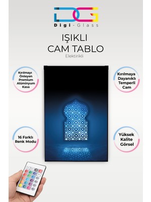 Yanardağ Modern Işıklı Dinitasarımlı Cam Tablo
