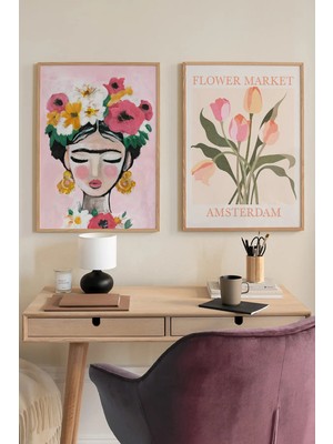 Artavessa 2 Parça Ahşap Çerçeve Görünümlü Mdf Tablo Seti 33X48 cm - Model 4