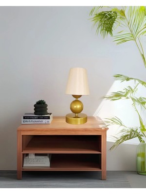 Ömür Avize Beren Eskitme Gold Kasa Masa Lambası