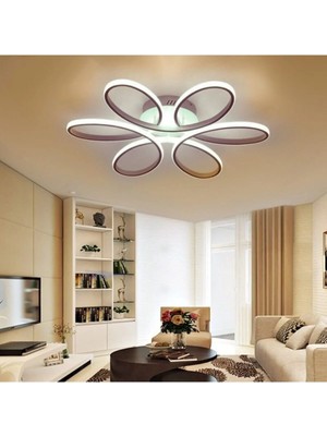 Ömür Avize Modern Gri Kasa Ledli Plofonyer Avize 60CM