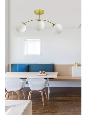 Ömür Avize Veronika Modern Globe Kapalı Camlı 3lü Avize