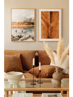 Artavessa 2 Parça Ahşap Çerçeve Görünümlü Mdf Tablo Seti 33X48 cm - Model 23