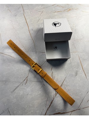 İstanbul Belt Süet Kadın Deri Kemer – 3 cm – Altın Ton Tokalı, Dayanıklı, Şık & Gerçek Deriden Kemer